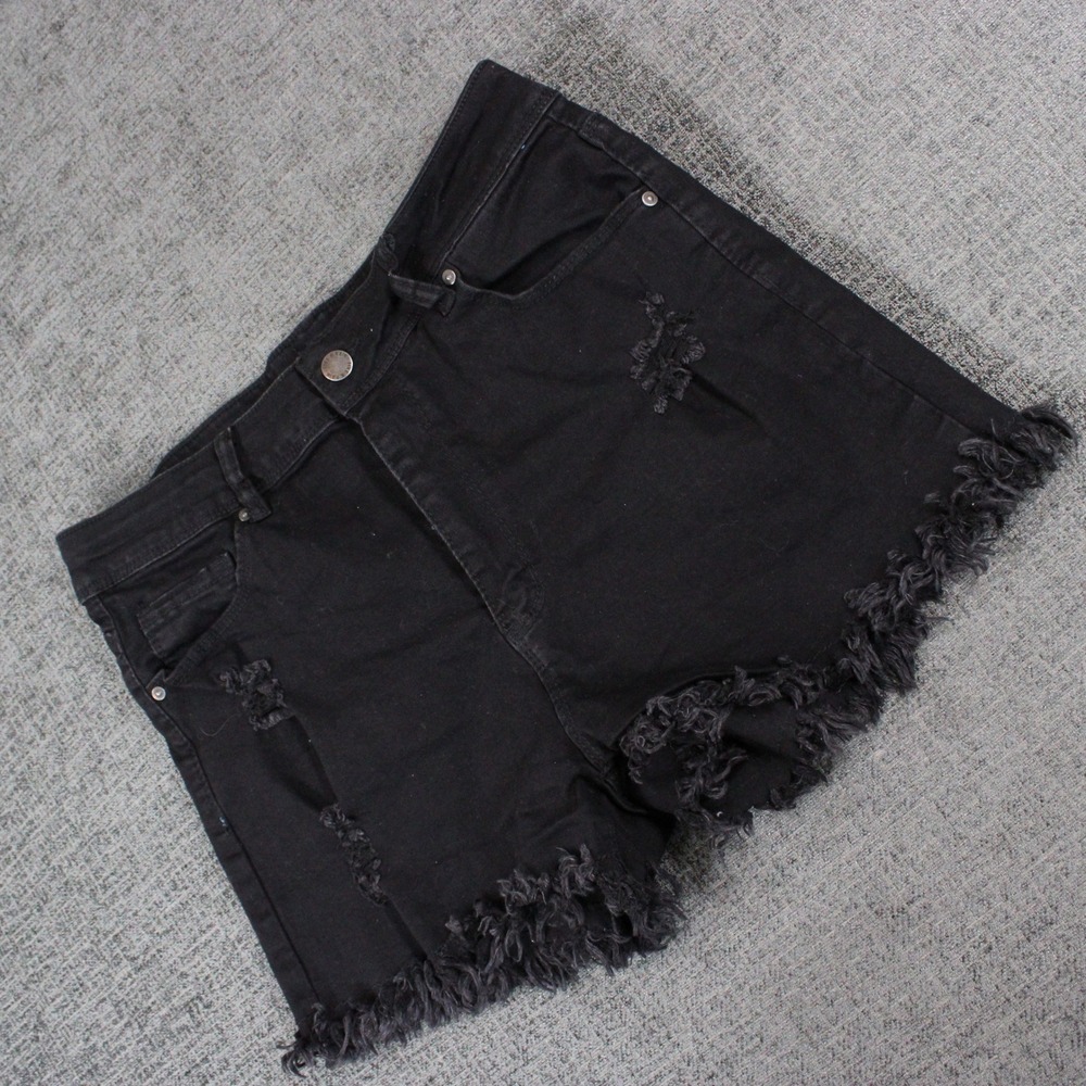 Fire & Rain Distressed Denim High Rise Frayed Hem Jean Shorts
